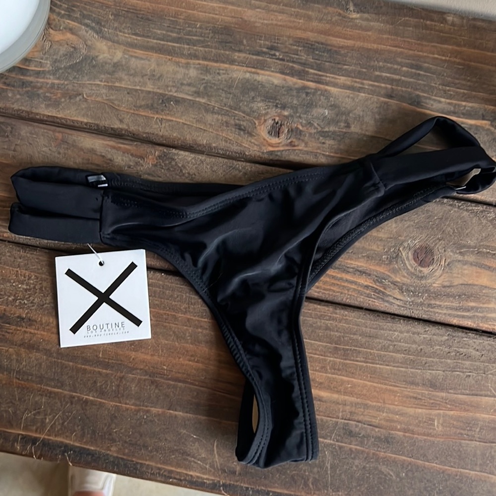 Black thong bikini bottoms